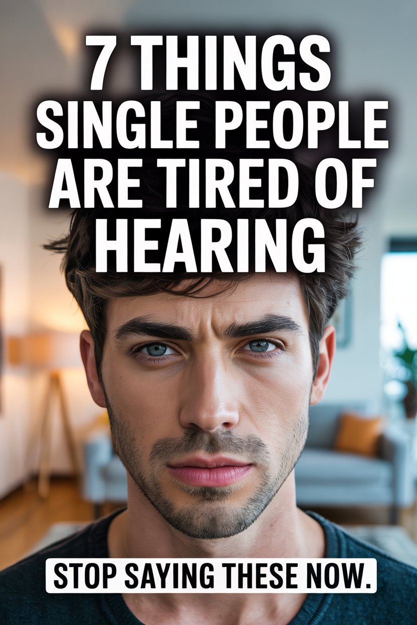 Young man with blue eyes expressing frustration about common things singles hear.