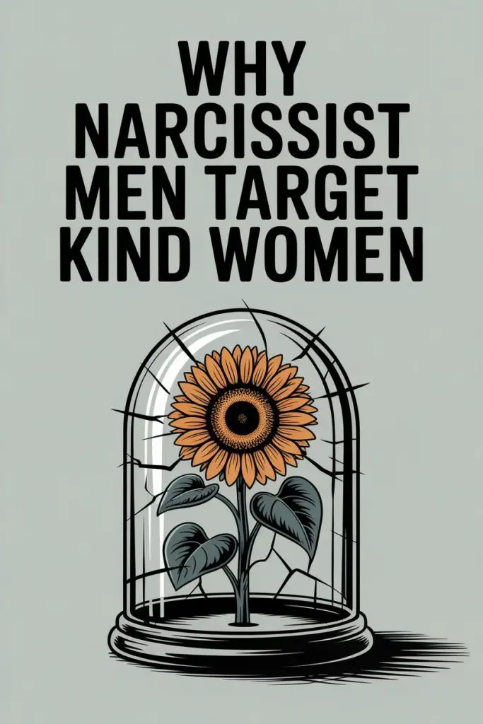 Sunflower in a cracked glass dome symbolizes vulnerability and protection of kind women from narcissist men.