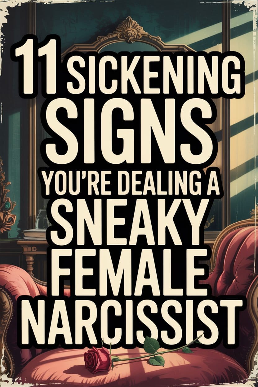 Warning signs of female narcissist in vintage room with rose and ornate decor.