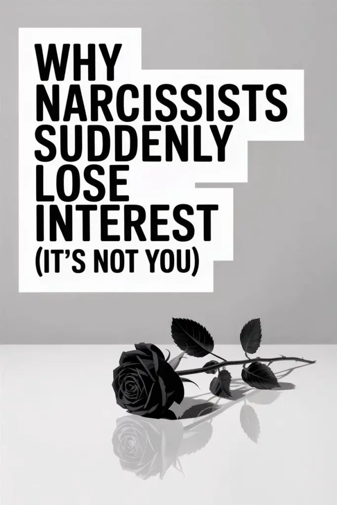 Why Narcissists Lose Interest: Black Rose Symbol of Emotional Detachment and Relationship Endings.