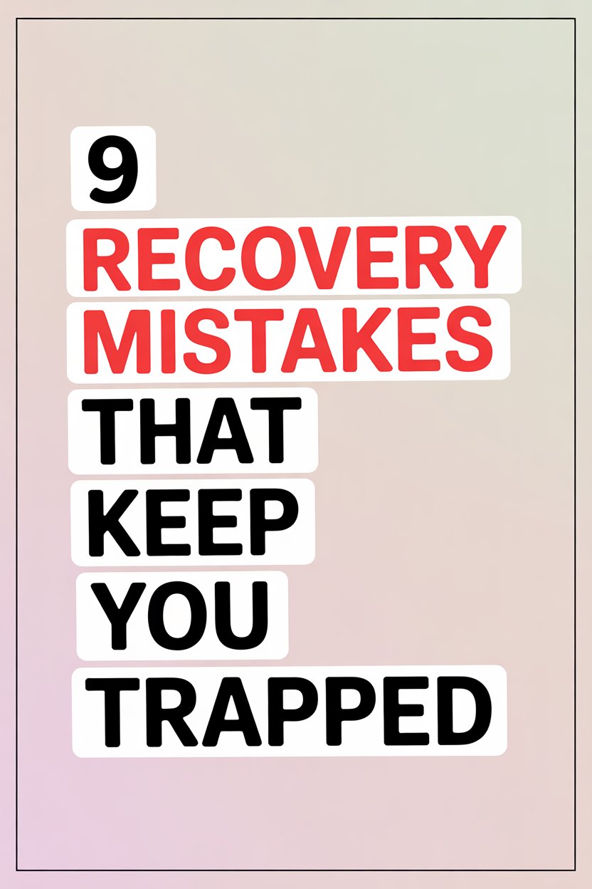 Motivational quote on recovery mistakes to avoid for lasting healing and personal growth.