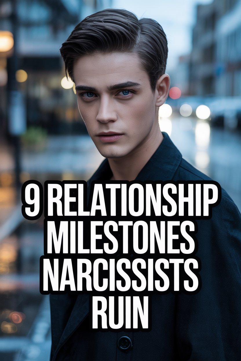 Young man with intense gaze highlights relationship milestones narcissists destroy.